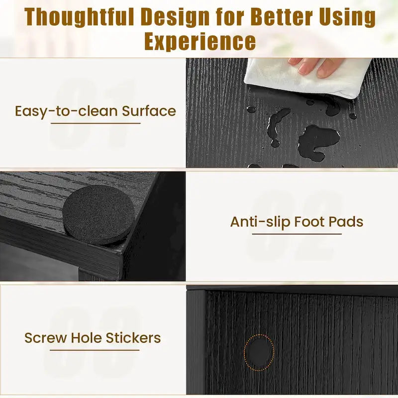 Costway Lot de 2 supports TV réglables avec cubes de rangement pour téléviseurs jusqu'à 55 pouces - Voir les détails