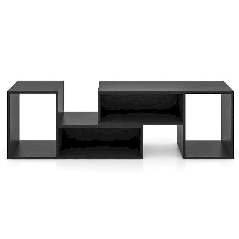 Costway Lot de 2 supports TV réglables avec cubes de rangement pour téléviseurs jusqu'à 55 pouces - Voir les détails