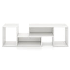 Costway Lot de 2 supports TV réglables avec cubes de rangement pour téléviseurs jusqu'à 55 pouces - Voir les détails