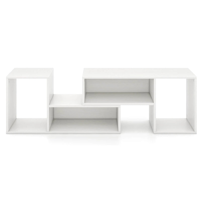 Costway Lot de 2 supports TV réglables avec cubes de rangement pour téléviseurs jusqu'à 55 pouces - Voir les détails