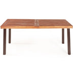 Ensemble table de pique-nique Costway 3 pièces, table et banc en bois d'acacia avec structure en acier