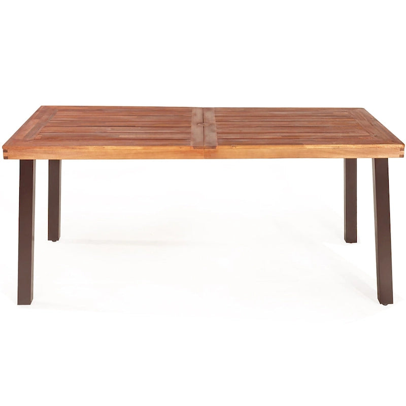 Ensemble table de pique-nique Costway 3 pièces, table et banc en bois d'acacia avec structure en acier