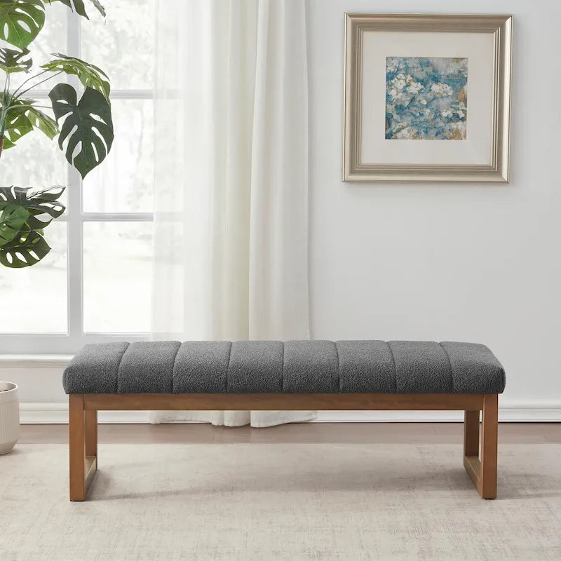 Banc d'entrée rembourré avec étagère à chaussures