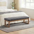 Banc d'entrée rembourré avec étagère à chaussures