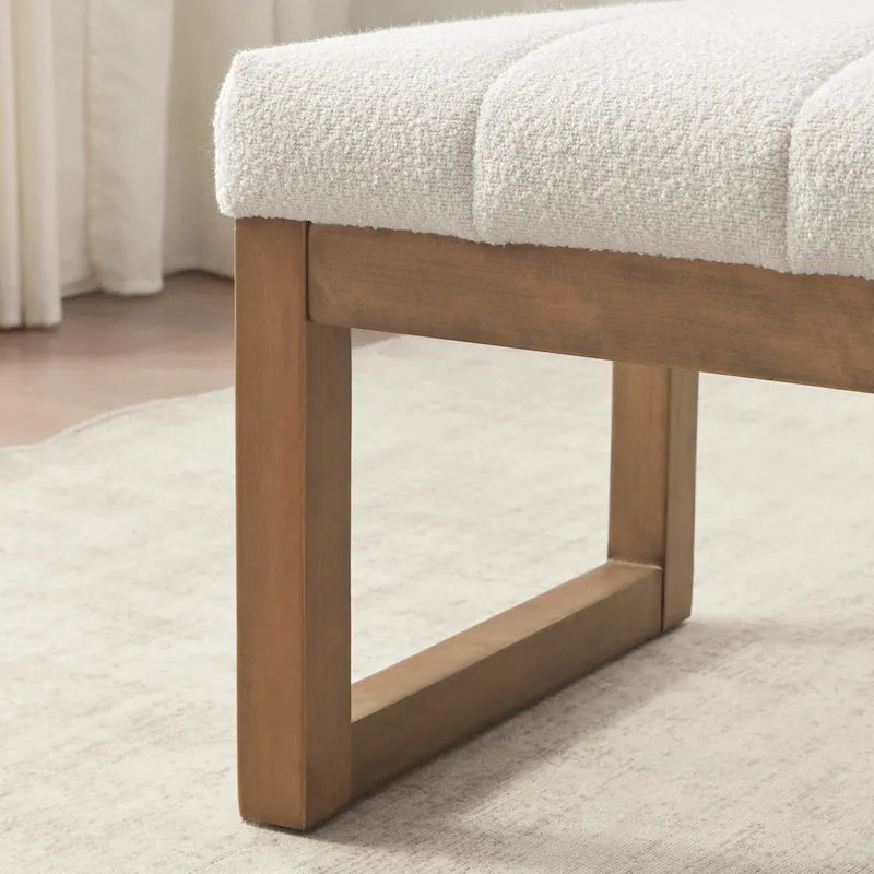 Banc d'entrée rembourré avec étagère à chaussures