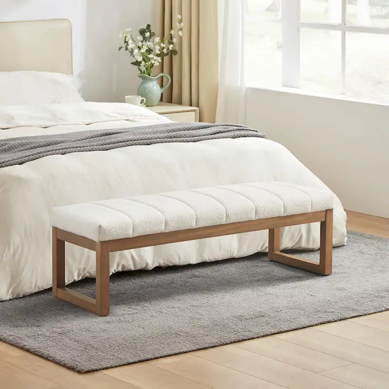 Banc d'entrée rembourré avec étagère à chaussures