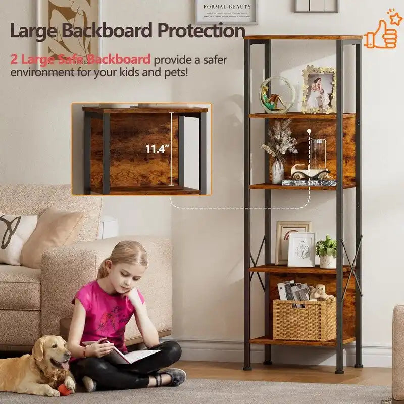 Bibliothèque haute à 5 niveaux - 14,9 cm (P) x 10,6 cm (L) x 55,1 cm (H)