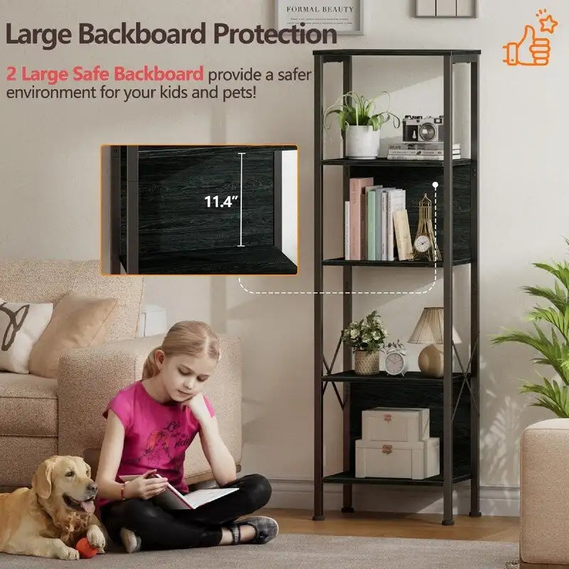 Bibliothèque haute à 5 niveaux - 14,9 cm (P) x 10,6 cm (L) x 55,1 cm (H)