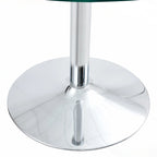 Table de salle à manger ronde moderne avec plateau en verre élégant et pieds en métal robustes pour différents espaces