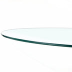 Table de salle à manger ronde moderne avec plateau en verre élégant et pieds en métal robustes pour différents espaces