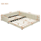 Lit plateforme double rembourré, format Queen et Twin XL, lit de sol/lit de jour en cuir PU pour mère et enfant, idéal pour la chambre à coucher