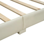 Lit plateforme double rembourré, format Queen et Twin XL, lit de sol/lit de jour en cuir PU pour mère et enfant, idéal pour la chambre à coucher