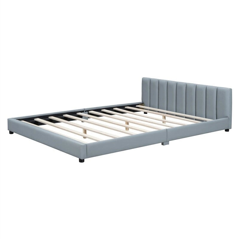 Lit plateforme double rembourré, format Queen et Twin XL, lit de sol/lit de jour en cuir PU pour mère et enfant, idéal pour la chambre à coucher