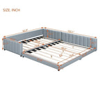 Lit plateforme double rembourré, format Queen et Twin XL, lit de sol/lit de jour en cuir PU pour mère et enfant, idéal pour la chambre à coucher