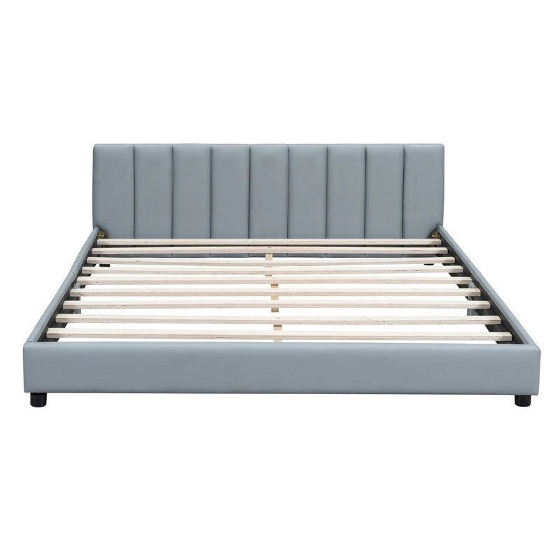 Lit plateforme double rembourré, format Queen et Twin XL, lit de sol/lit de jour en cuir PU pour mère et enfant, idéal pour la chambre à coucher