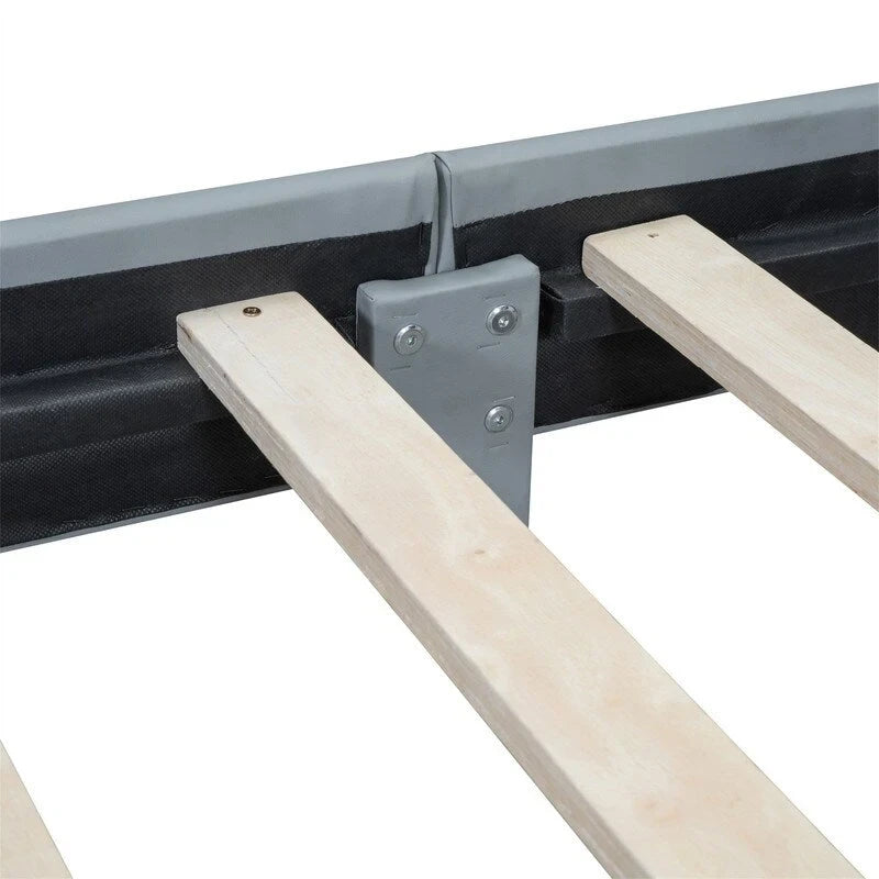 Lit plateforme double rembourré, format Queen et Twin XL, lit de sol/lit de jour en cuir PU pour mère et enfant, idéal pour la chambre à coucher