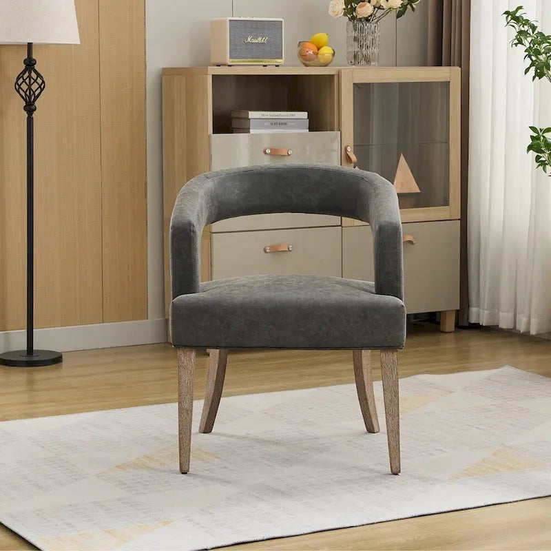 25.79 Wide Modern Barrel Open Back Upholstered Accent Chair
