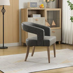 Fauteuil d'appoint moderne rembourré à dossier ouvert de 25,79 po de large, de forme cylindrique.