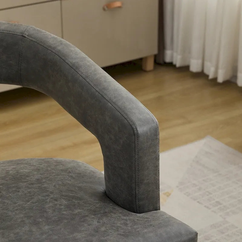 Fauteuil d'appoint moderne rembourré à dossier ouvert de 25,79 po de large, de forme cylindrique.