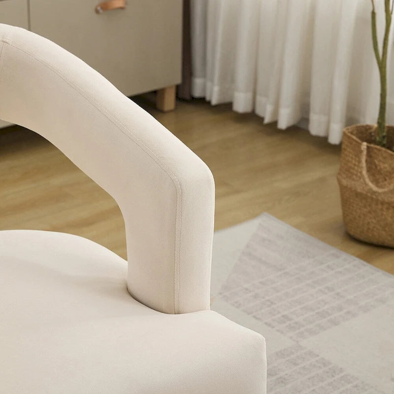 Fauteuil d'appoint moderne rembourré à dossier ouvert de 25,79 po de large, de forme cylindrique.