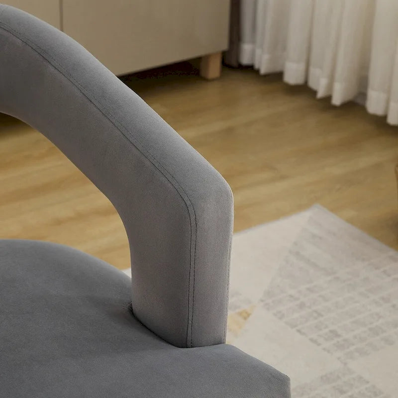 Fauteuil d'appoint moderne rembourré à dossier ouvert de 25,79 po de large, de forme cylindrique.