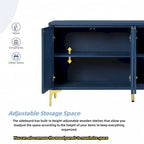 Buffet à 4 portes avec texture unique et étagères réglables