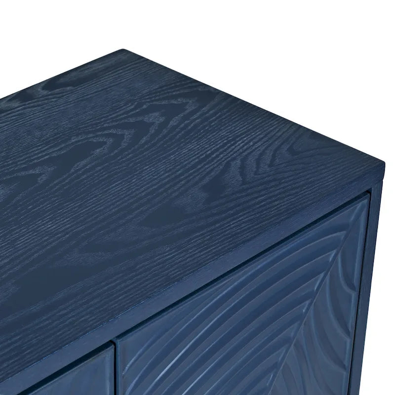 Buffet à 4 portes avec texture unique et étagères réglables