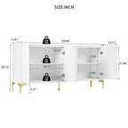 Buffet à 4 portes avec texture unique et étagères réglables