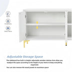 Buffet à 4 portes avec texture unique et étagères réglables