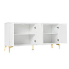 Buffet à 4 portes avec texture unique et étagères réglables