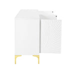 Buffet à 4 portes avec texture unique et étagères réglables