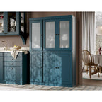 Vitrine Palace Imports 100% bois massif 48,5 avec portes en bois massif, 2 tiroirs et vitres dépolies