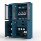 Vitrine Palace Imports 100% bois massif 48,5 avec portes en bois massif, 2 tiroirs et vitres dépolies