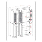 Vitrine Palace Imports 100% bois massif 48,5 avec portes en bois massif, 2 tiroirs et vitres dépolies