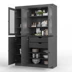 Vitrine Palace Imports 100% bois massif 48,5 avec portes en bois massif, 2 tiroirs et vitres dépolies