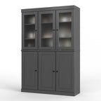 Vitrine Palace Imports 100% bois massif 48,5 avec portes en bois massif, 2 tiroirs et vitres dépolies