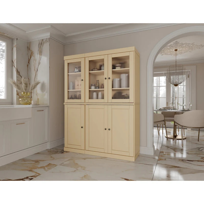 Vitrine Palace Imports 100% bois massif 48,5 avec portes en bois massif, 2 tiroirs et vitres dépolies