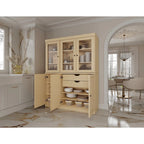Vitrine Palace Imports 100% bois massif 48,5 avec portes en bois massif, 2 tiroirs et vitres dépolies