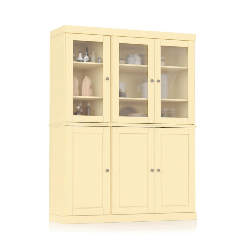 Vitrine Palace Imports 100% bois massif 48,5 avec portes en bois massif, 2 tiroirs et vitres dépolies