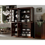 Vitrine Palace Imports 100% bois massif 48,5 avec portes en bois massif, 2 tiroirs et vitres dépolies