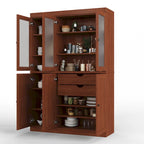 Vitrine Palace Imports 100% bois massif 48,5 avec portes en bois massif, 2 tiroirs et vitres dépolies