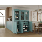 Vitrine Palace Imports 100% bois massif 48,5 avec portes en bois massif, 2 tiroirs et vitres dépolies