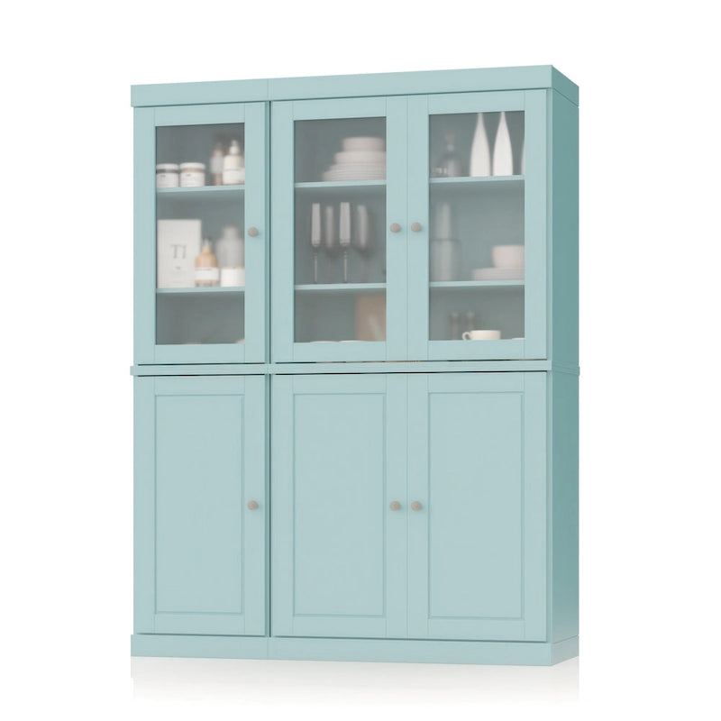 Vitrine Palace Imports 100% bois massif 48,5 avec portes en bois massif, 2 tiroirs et vitres dépolies