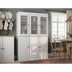 Vitrine Palace Imports 100% bois massif 48,5 avec portes en bois massif, 2 tiroirs et vitres dépolies
