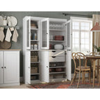 Vitrine Palace Imports 100% bois massif 48,5 avec portes en bois massif, 2 tiroirs et vitres dépolies