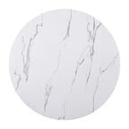 Ensemble table et chaises de cuisine 5 pièces, ensemble table à manger ronde 4 personnes, 4 chaises rembourrées avec pieds en bois d'hévéa