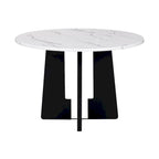 Ensemble table et chaises de cuisine 5 pièces, ensemble table à manger ronde 4 personnes, 4 chaises rembourrées avec pieds en bois d'hévéa