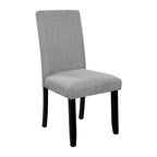 Ensemble table et chaises de cuisine 5 pièces, ensemble table à manger ronde 4 personnes, 4 chaises rembourrées avec pieds en bois d'hévéa