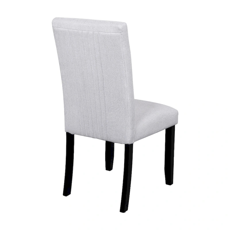 Ensemble table et chaises de cuisine 5 pièces, ensemble table à manger ronde 4 personnes, 4 chaises rembourrées avec pieds en bois d'hévéa