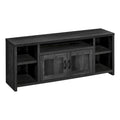 Modern Reclaimed Black TV Stand for 55 TVs with Cabinets and Shelving Wood Entertainment Unit - 23.75H x 59W x 15.5D